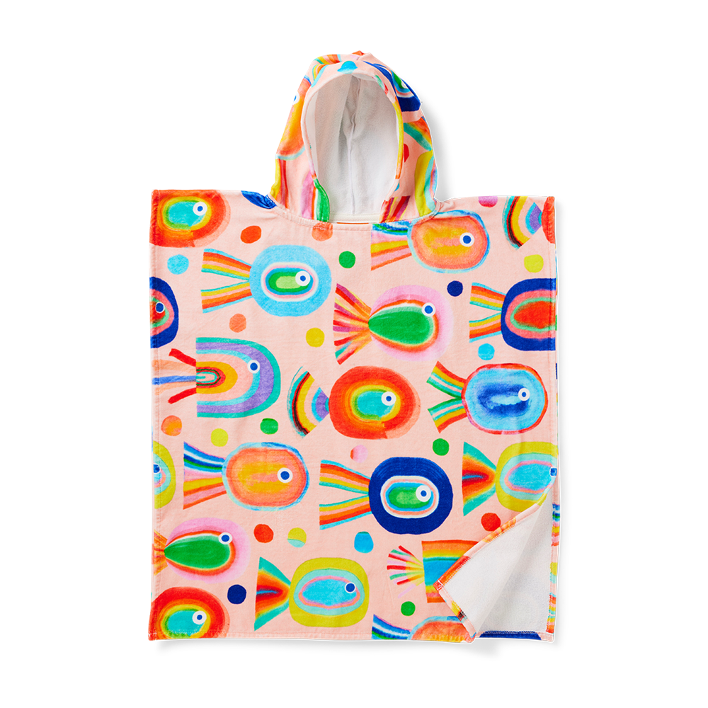 Halcyon Nights - Kids Hooded Towel Fancy Fins