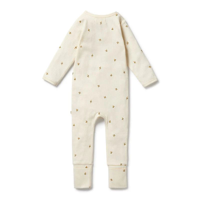 Wilson & Frenchy - Bee Mine Organic Zipsuit with Feet