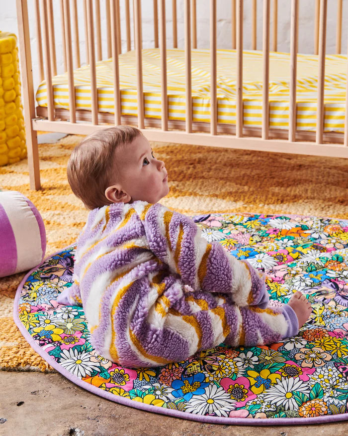 Kip & Co - Boysenberry Swirl Sherpa Long Sleeve Zipsuit