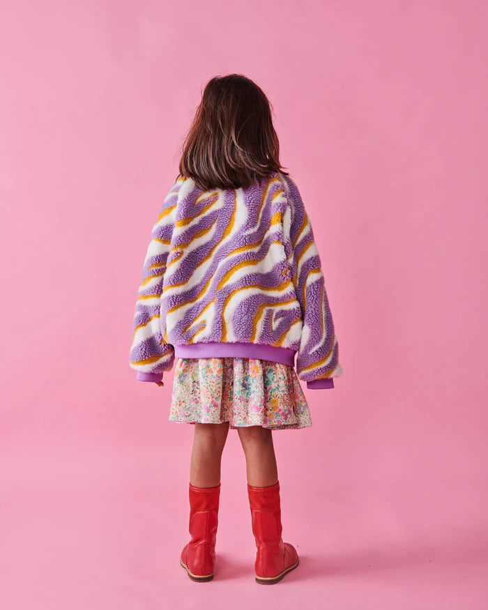 Kip & Co - Boysenberry Swirl Sherpa Bomber Jacket