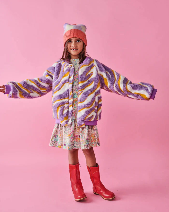 Kip & Co - Boysenberry Swirl Sherpa Bomber Jacket