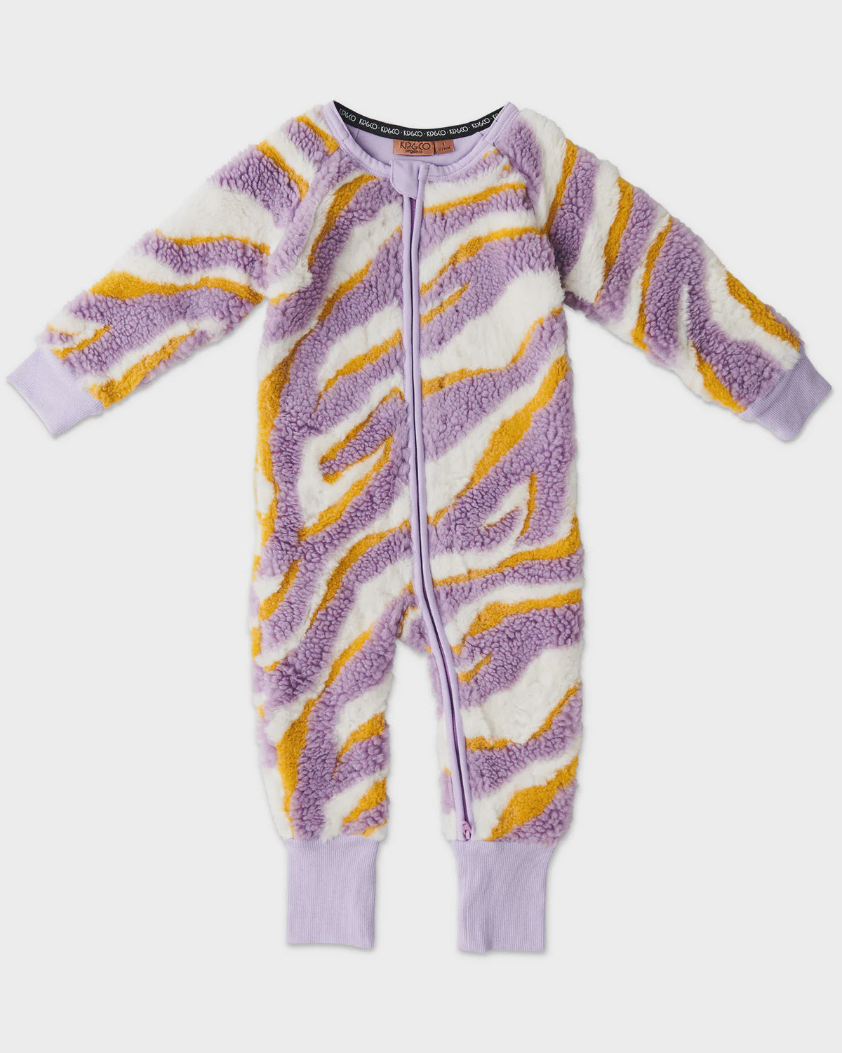 Kip & Co - Boysenberry Swirl Sherpa Long Sleeve Zipsuit