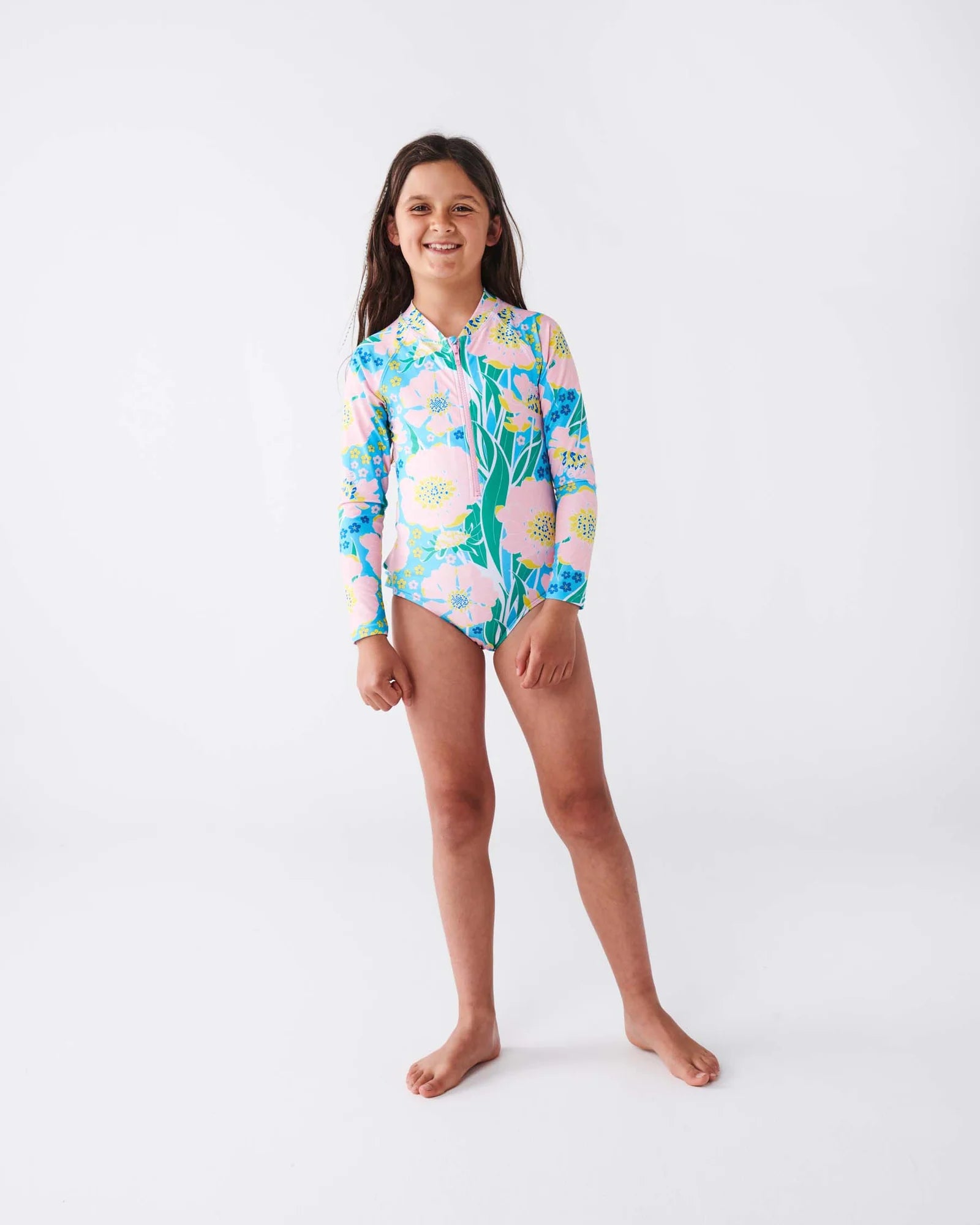 Kip & Co -Tumbling Flowers Long Sleeve Bathers