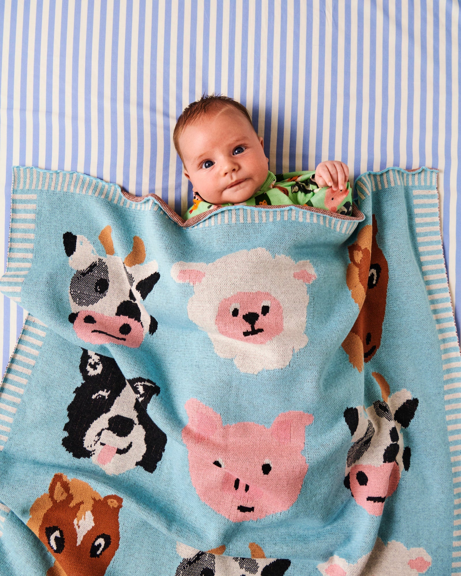 Kip & Co - Farm Friends Cotton Knitted Baby Blanket
