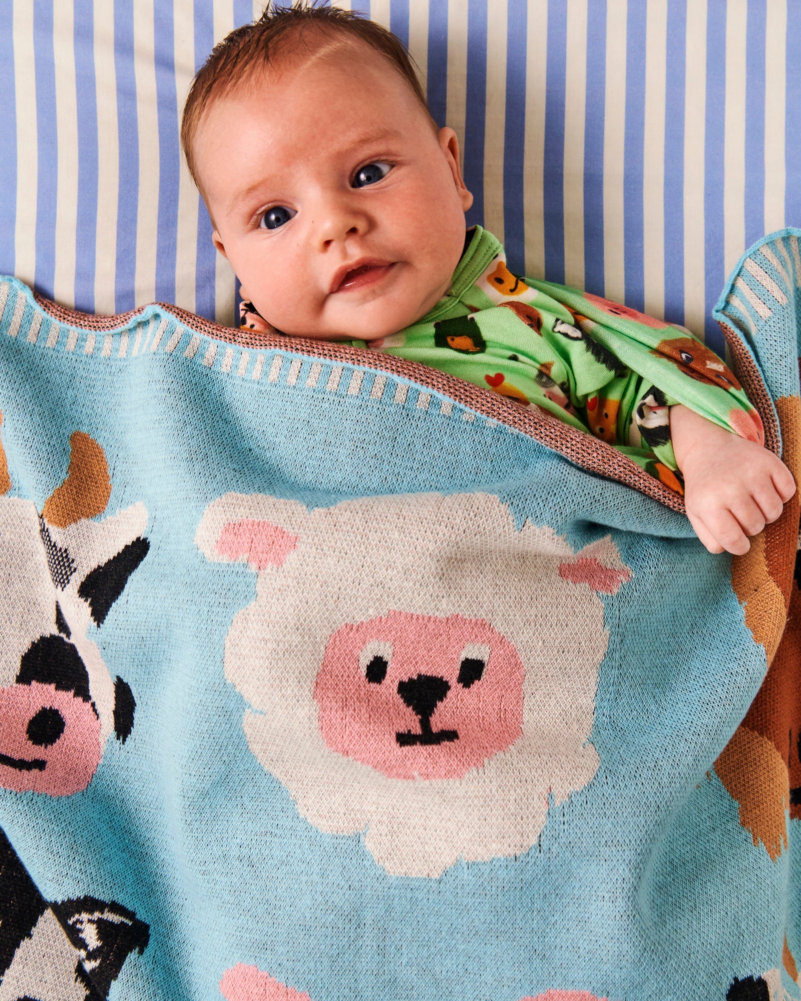 Kip & Co - Farm Friends Cotton Knitted Baby Blanket