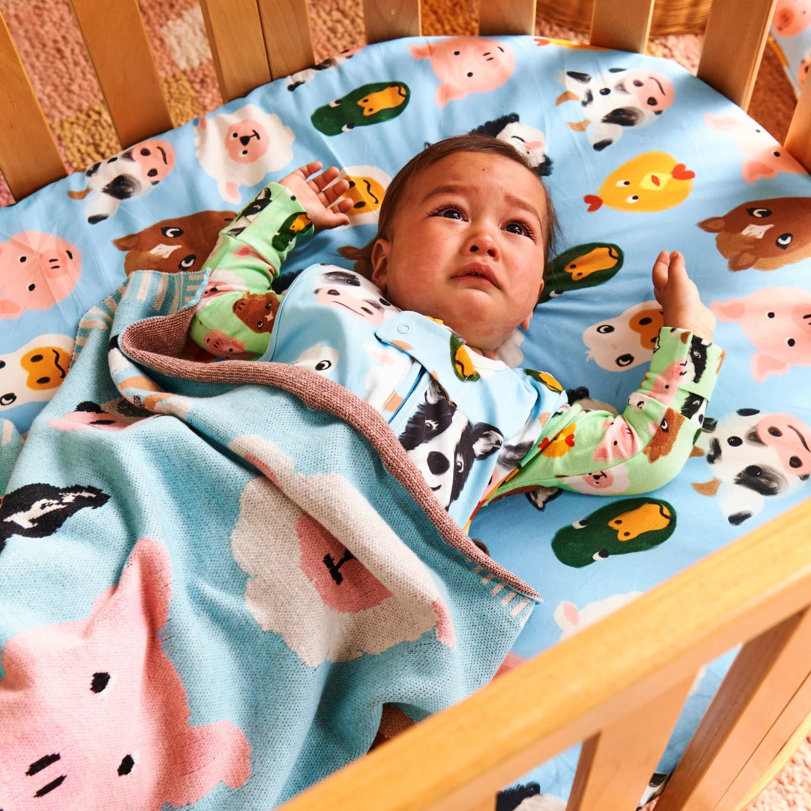 Kip & Co - Farm Friends Cotton Knitted Baby Blanket