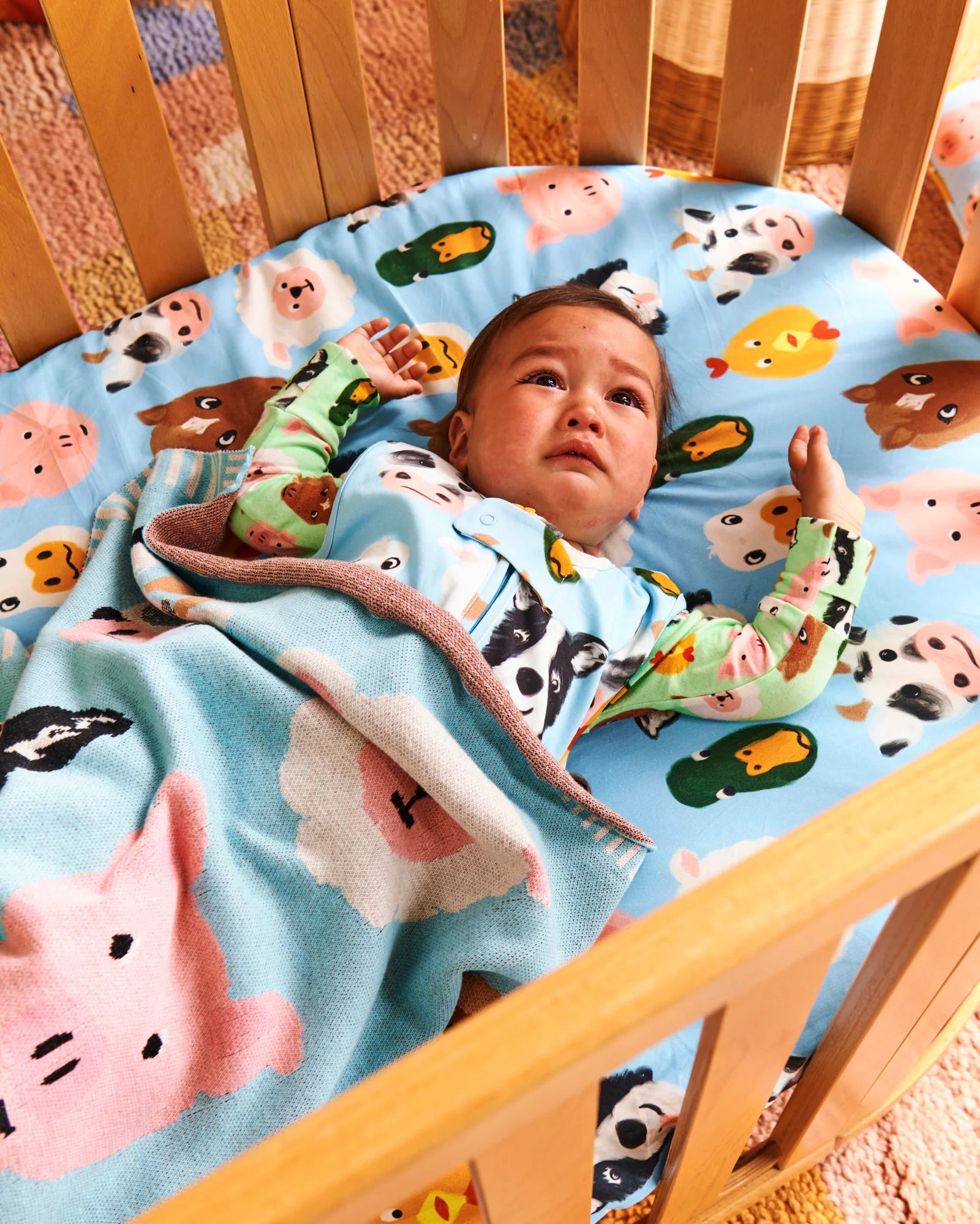 Kip & Co - Farm Friends Cotton Knitted Baby Blanket