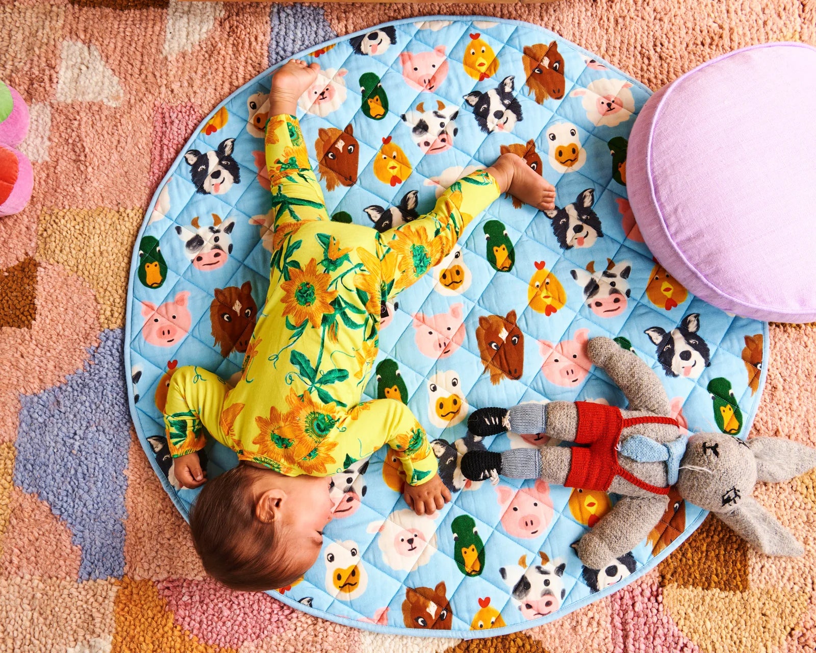 Kip & Co - Farm Friends Quilted Baby Play Mat