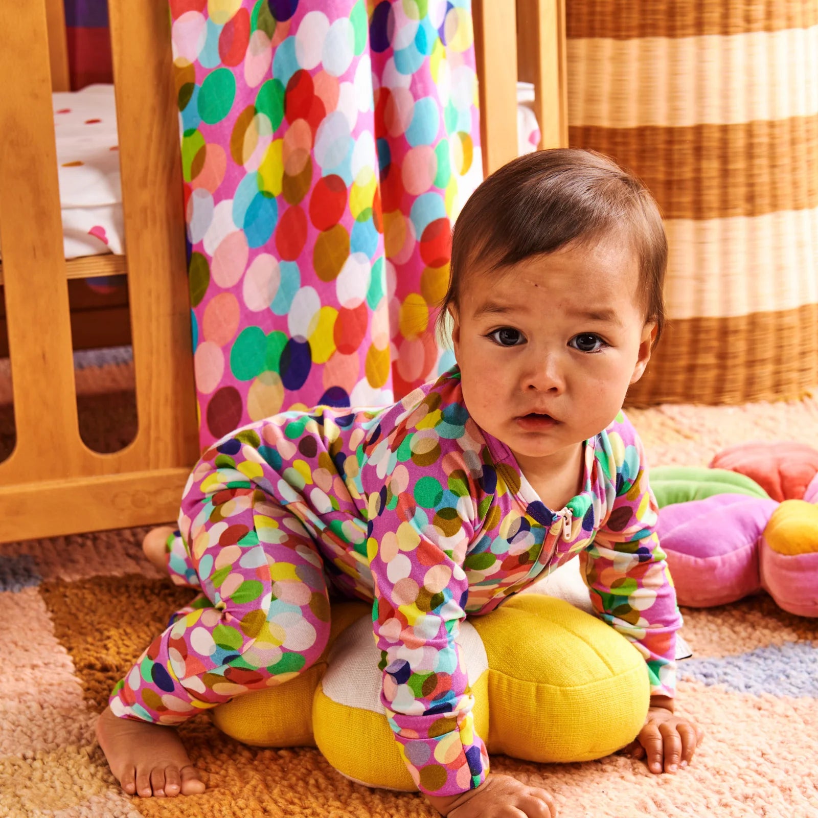 Kip & Co - Confetti Pink Organic Long Sleeve Zipsuit