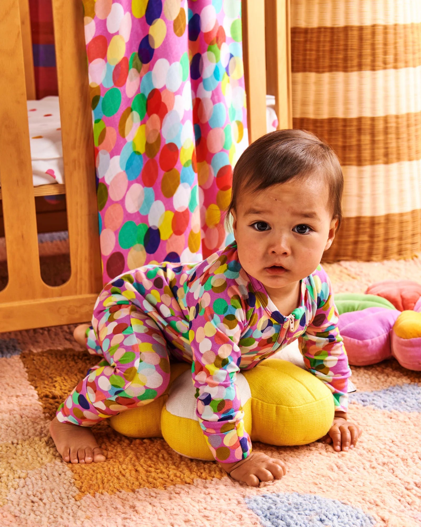 Kip & Co - Confetti Pink Organic Long Sleeve Zipsuit