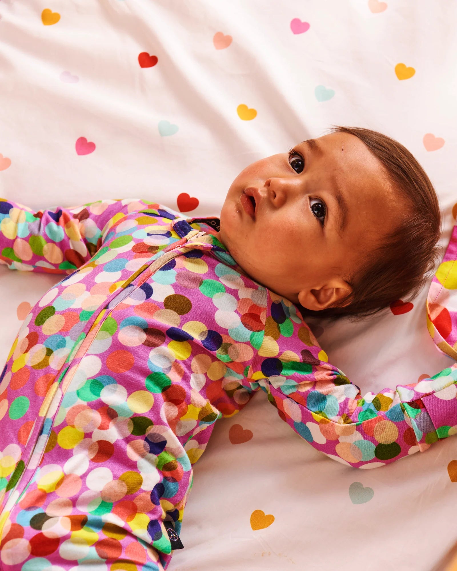 Kip & Co - Confetti Pink Organic Long Sleeve Zipsuit