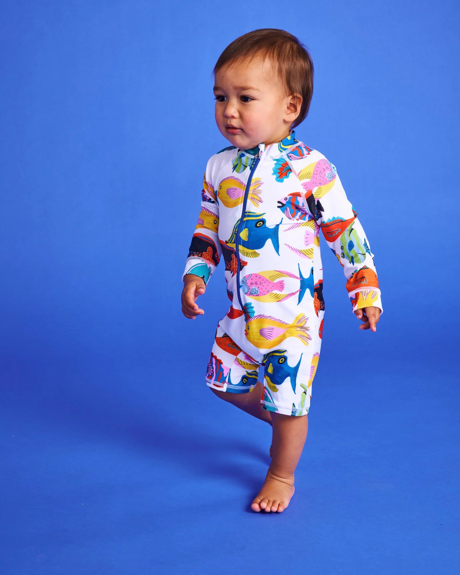 Kip & Co - Fishy Business Baby Long Sleeve Zip Bathers