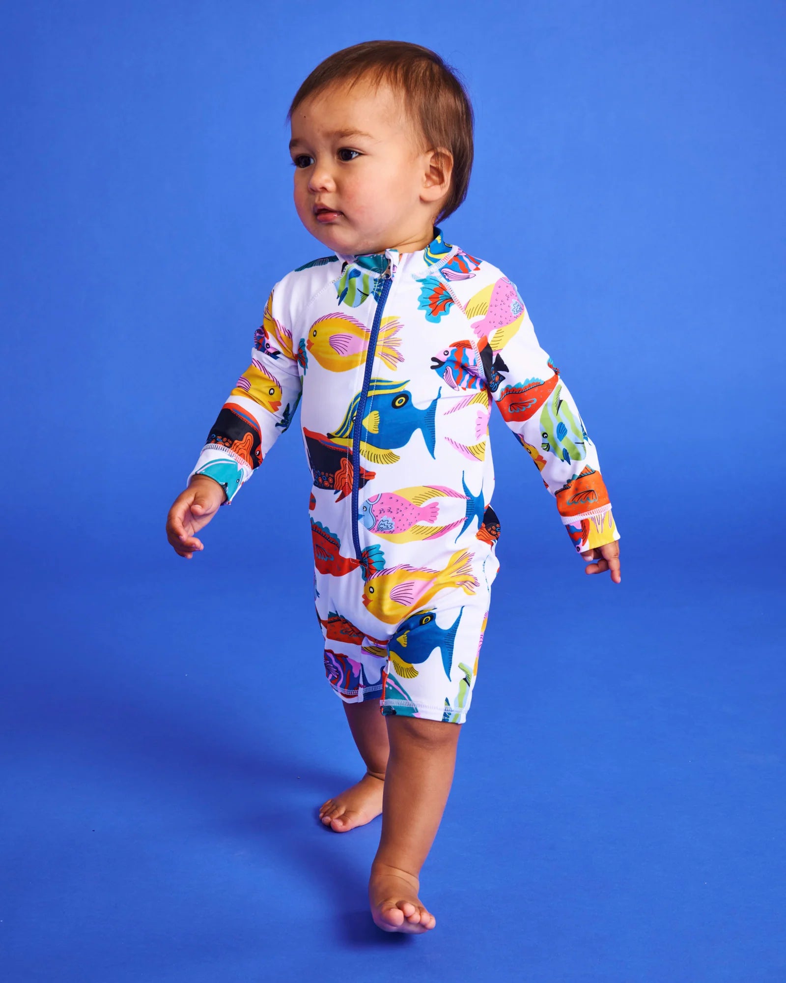 Kip & Co - Fishy Business Baby Long Sleeve Zip Bathers