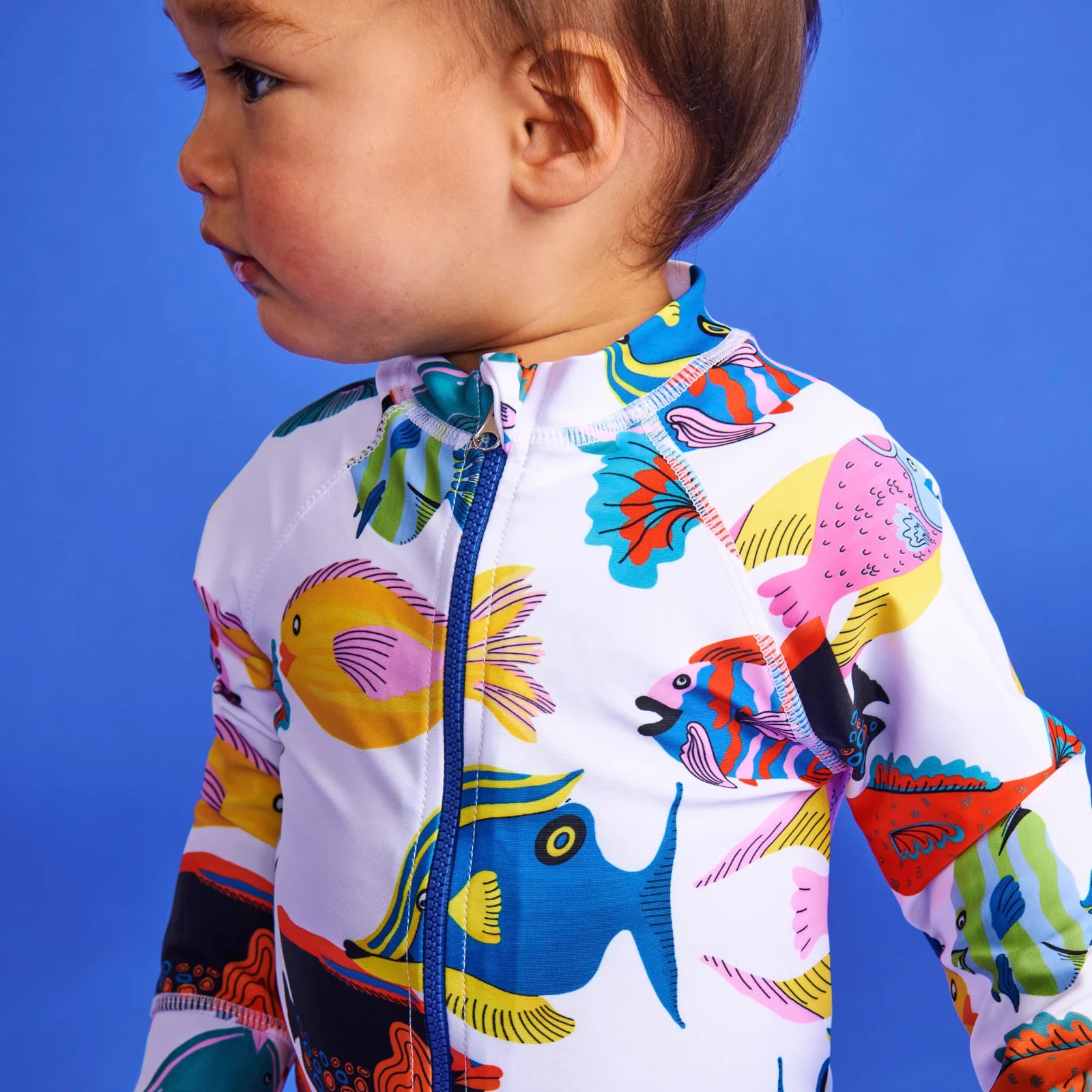 Kip & Co - Fishy Business Baby Long Sleeve Zip Bathers