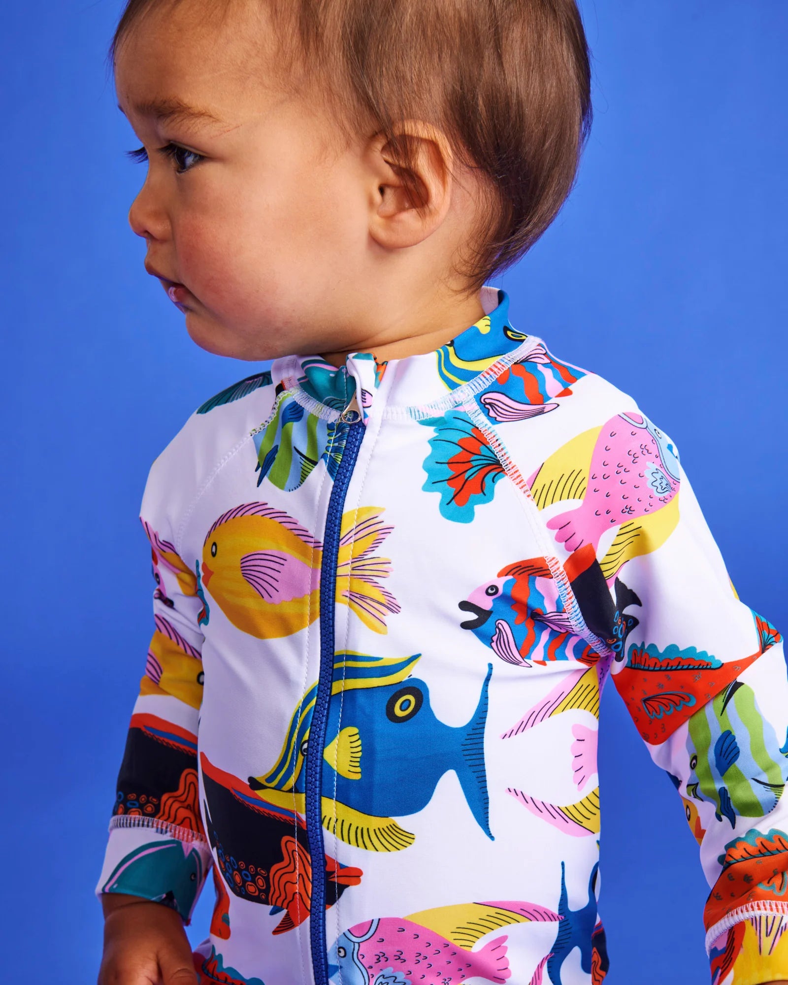 Kip & Co - Fishy Business Baby Long Sleeve Zip Bathers