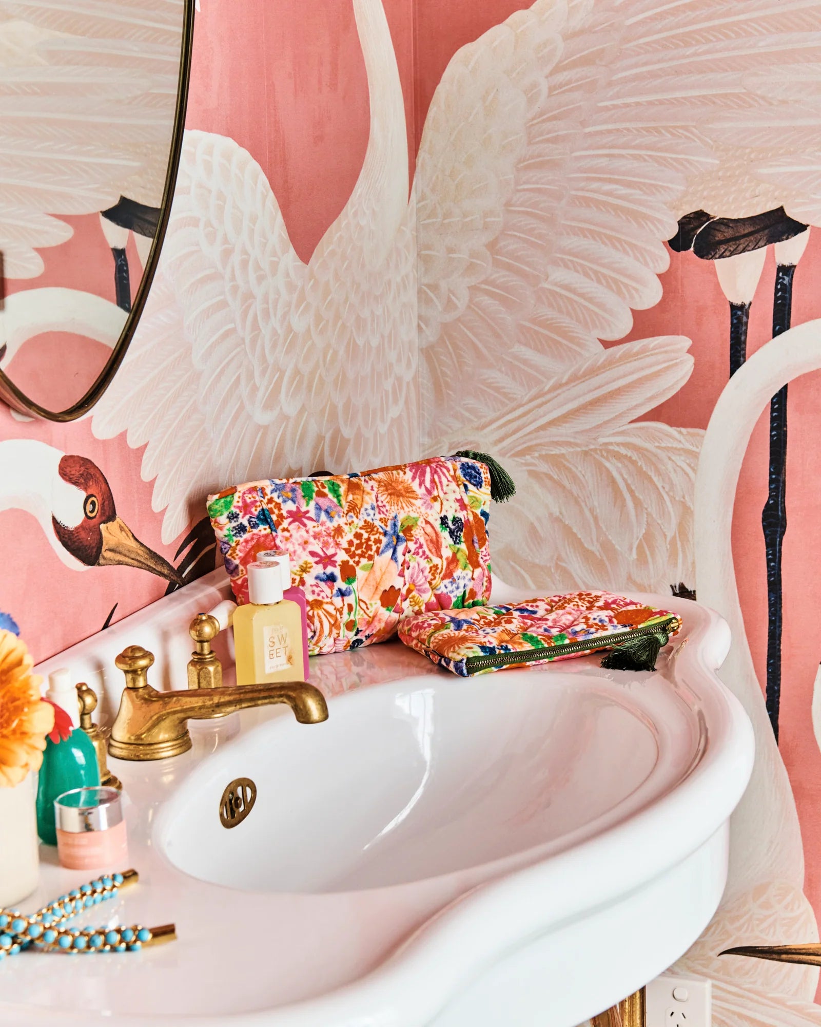 Kip & Co - Meandering Meadow Velvet Toiletry Bag