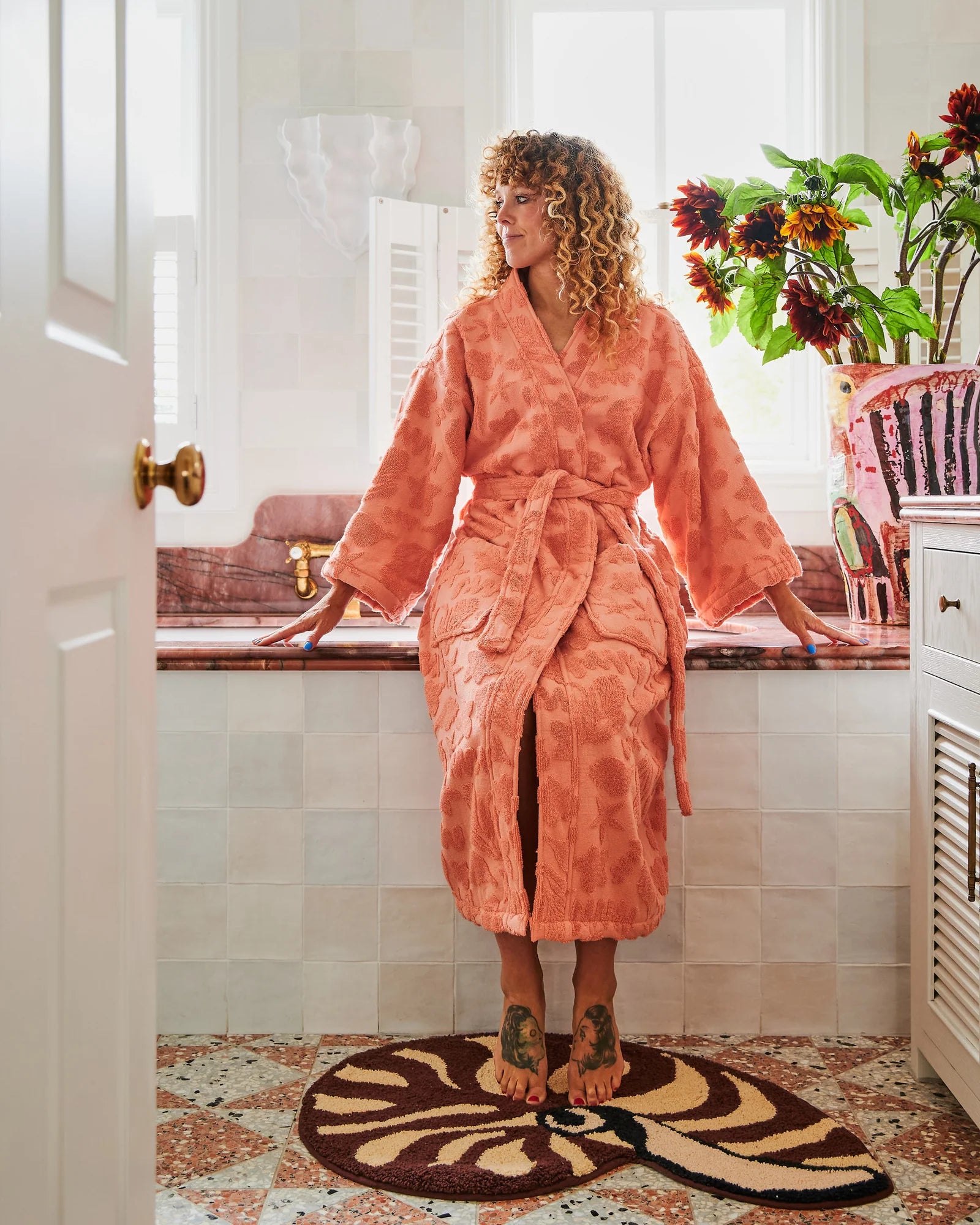 Kip & Co - Peach Rock Pool Terry Bath Robe