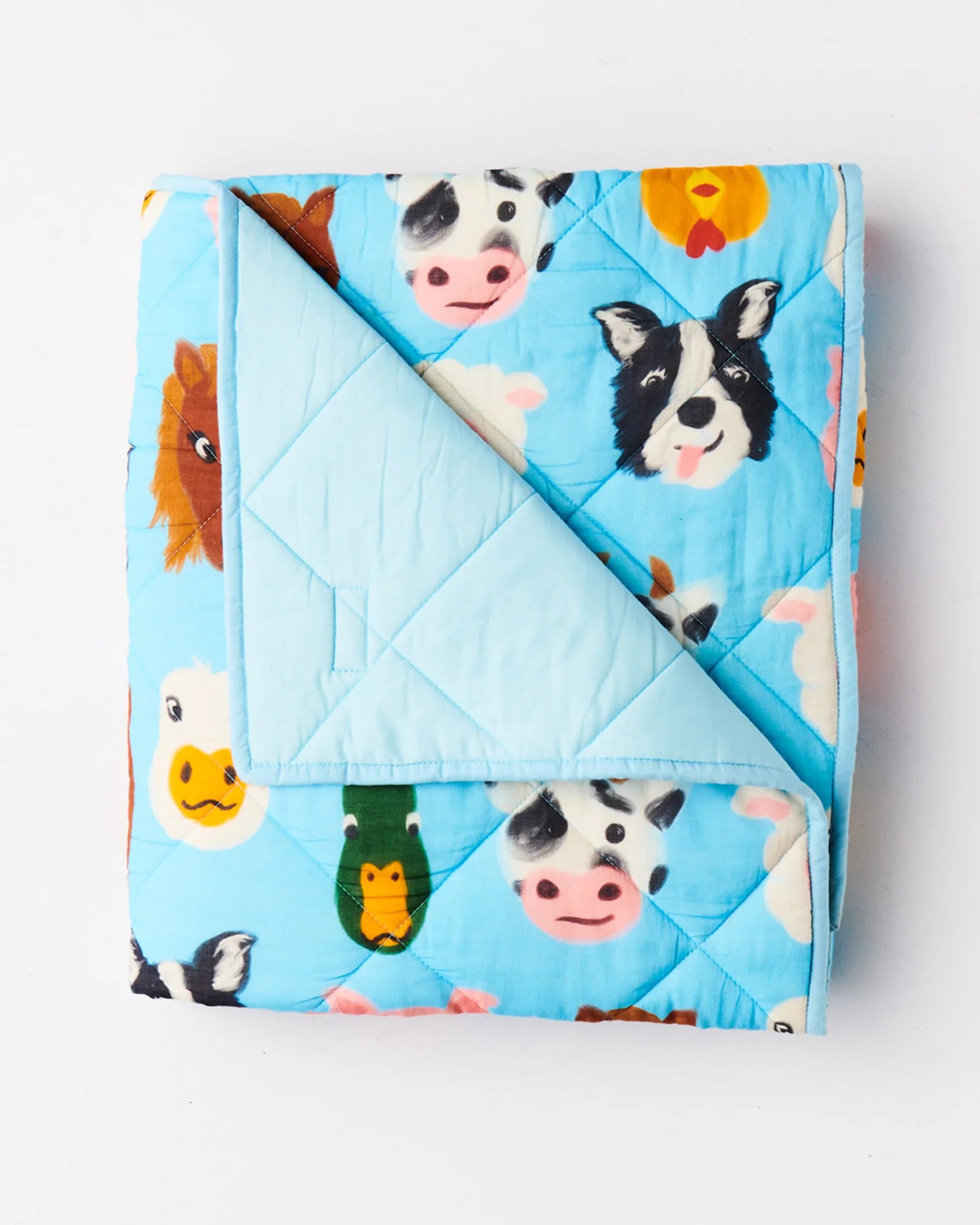 Kip & Co - Farm Friends Organic Cotton Quilted Bedspread - Cot