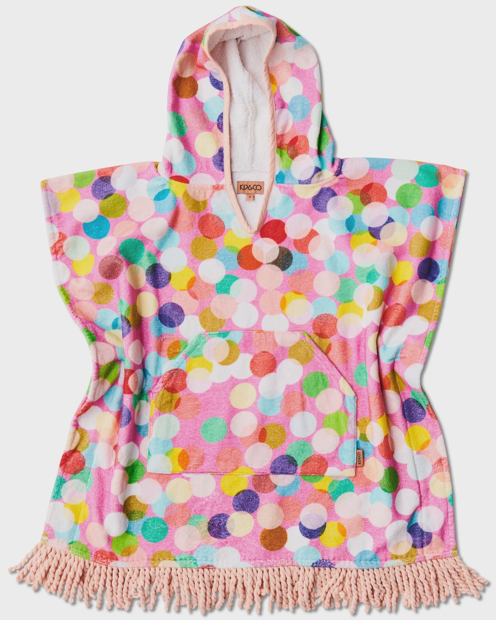 Kip & Co - Conferru Pink Printed Kids Terry Poncho