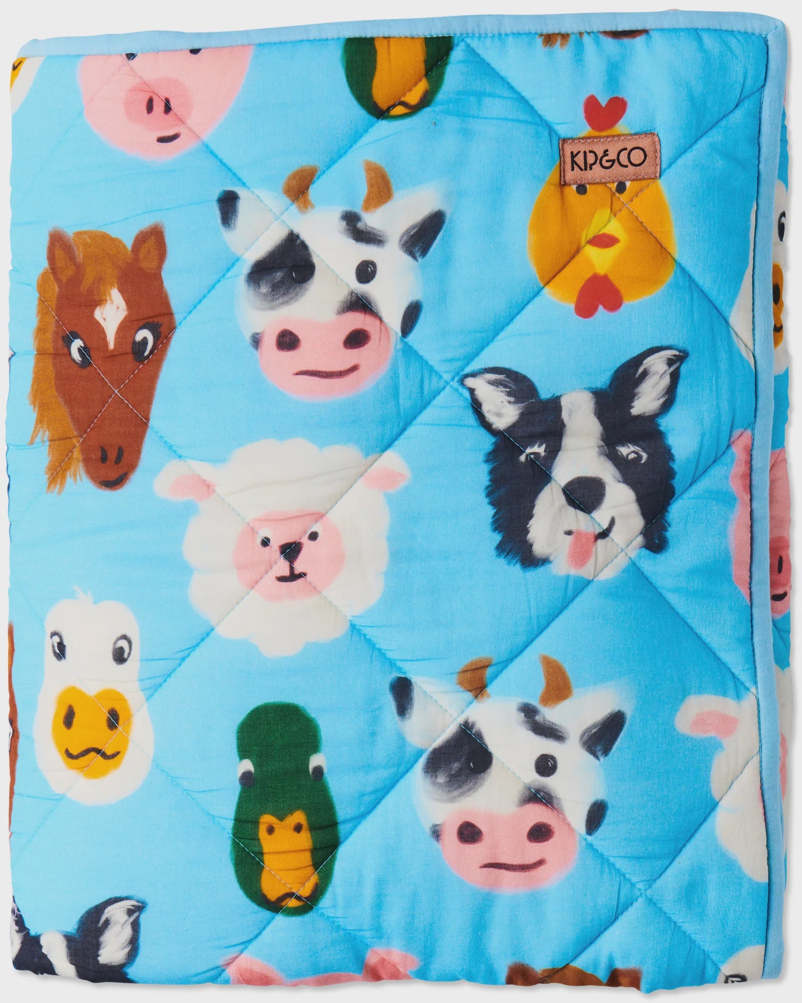 Kip & Co - Farm Friends Organic Cotton Quilted Bedspread - Cot