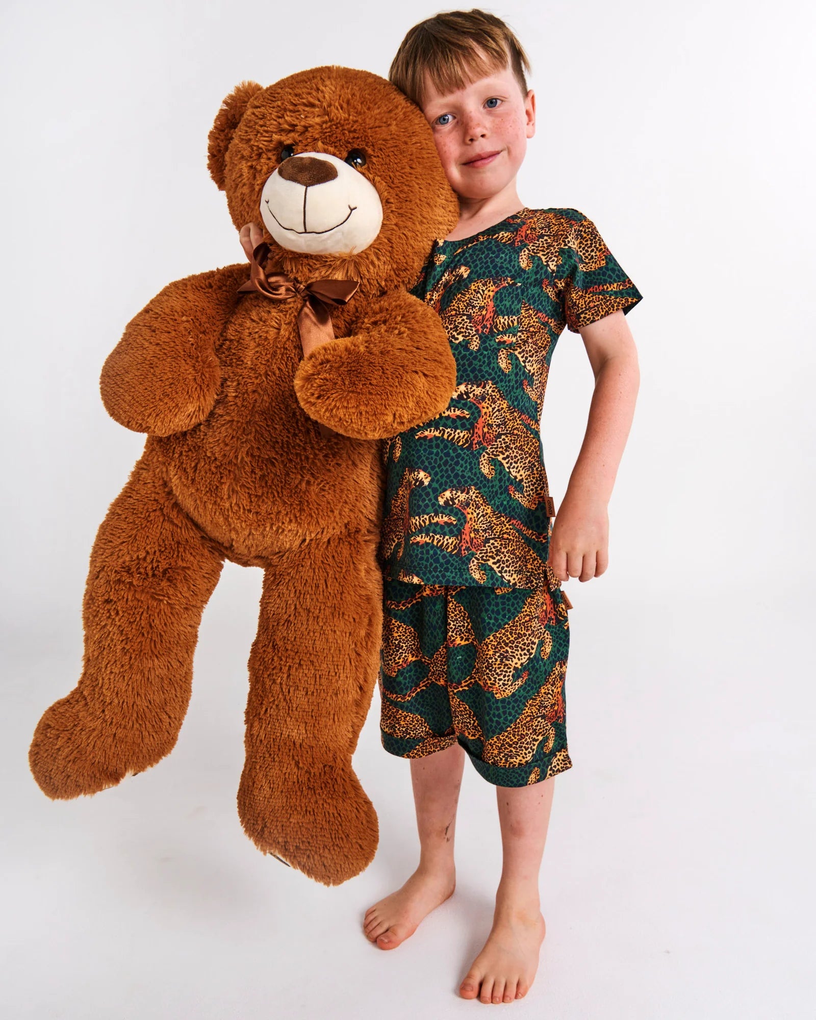 Kip & Co -Cheetah Organic Cotton Short Sleeve Tee & Short Pyjama Set