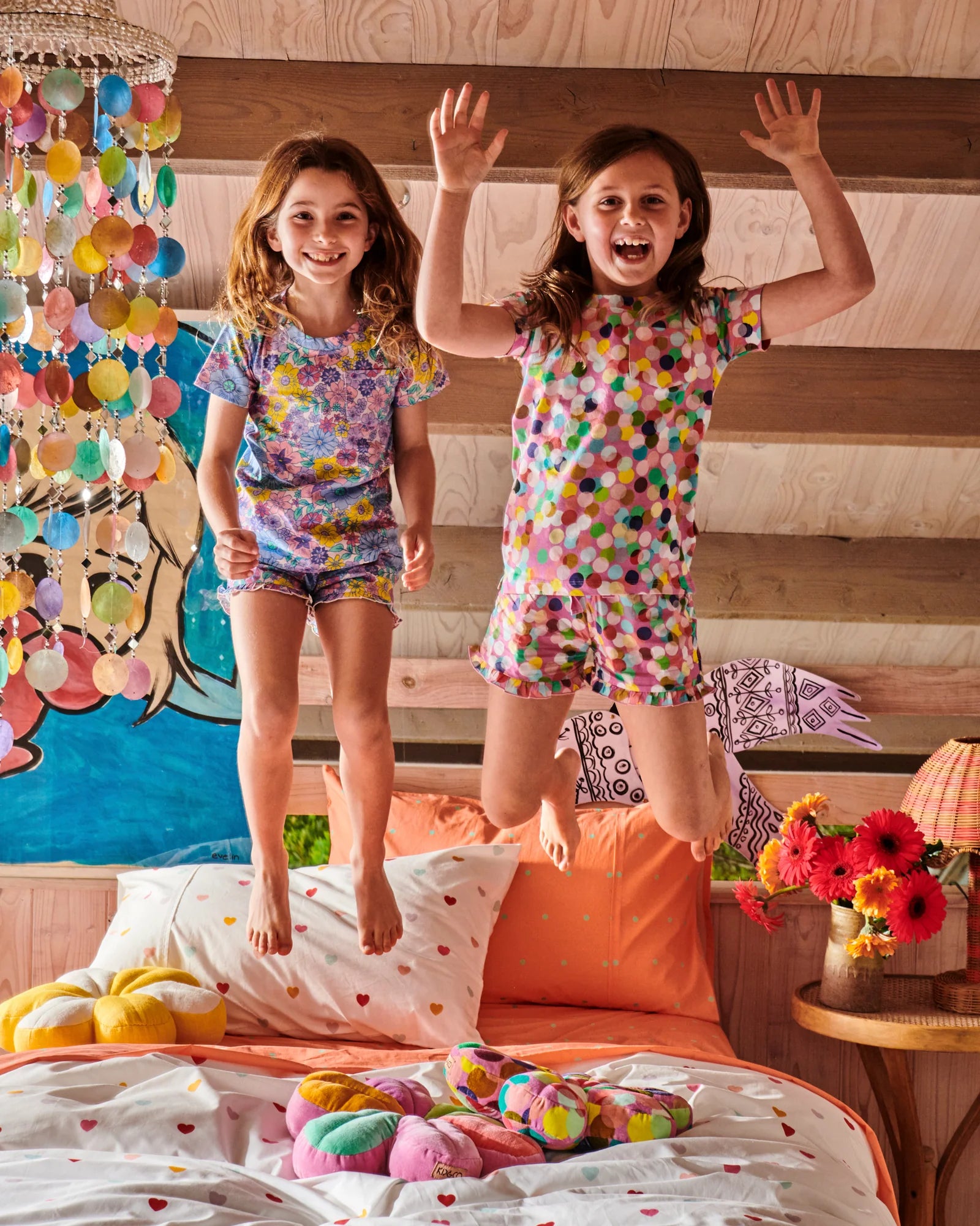 Kip & Co - Bunch Of Fun Organic Cotton Short Sleeve Tee & Frill Short Pyjama Set