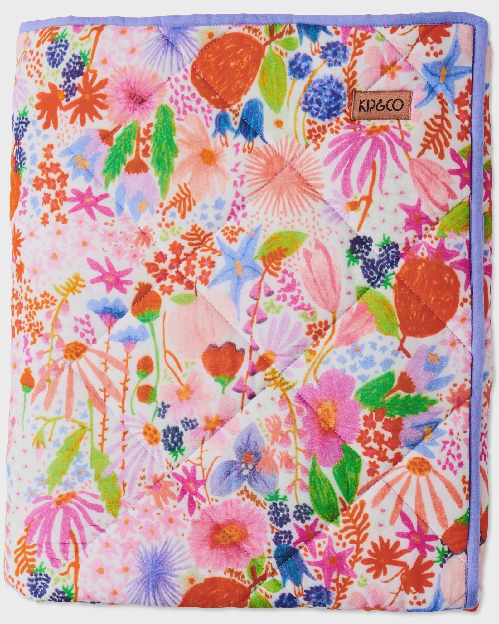 Kip & Co - Meandering Meadow Organic Cotton Quilted Bedspread - Cot