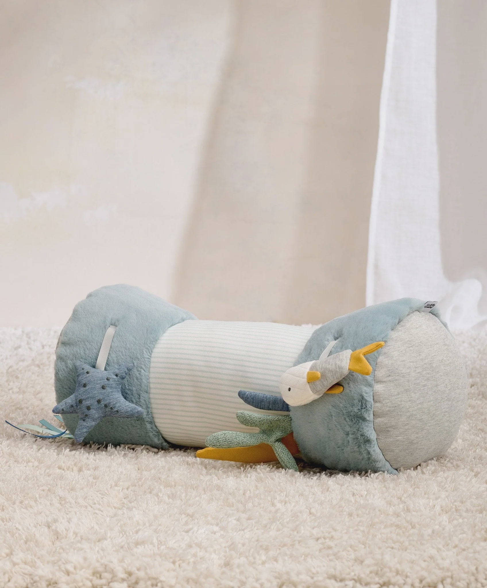 Mamas & Papas Tummy Time Roll - Welcome to the World - Blue