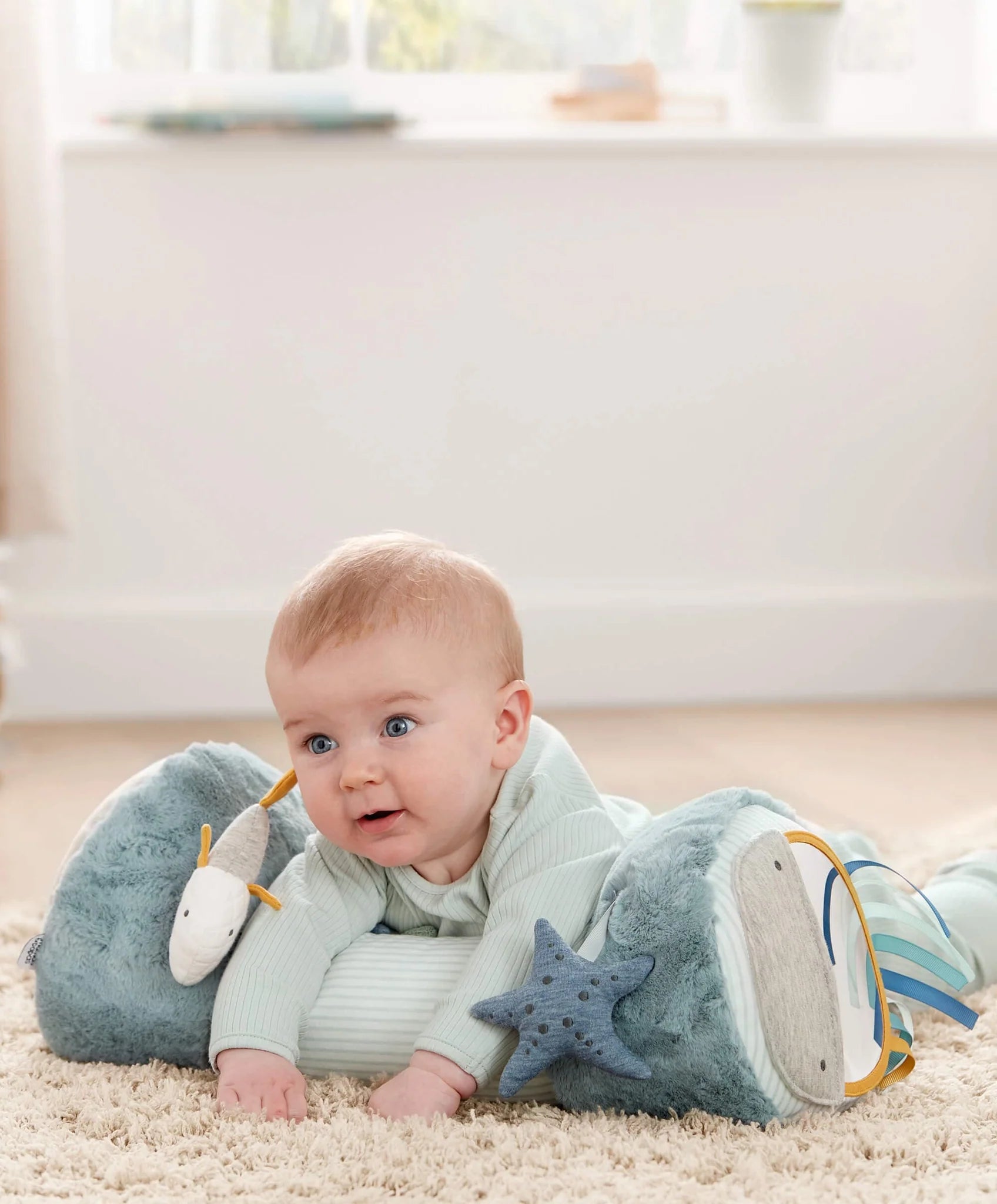 Mamas & Papas Tummy Time Roll - Welcome to the World - Blue