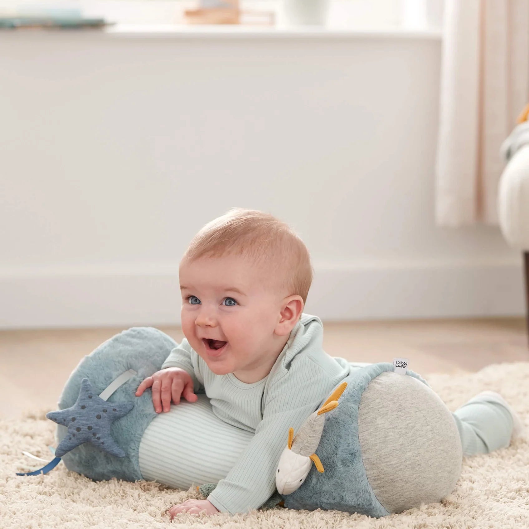 Mamas & Papas Tummy Time Roll - Welcome to the World - Blue