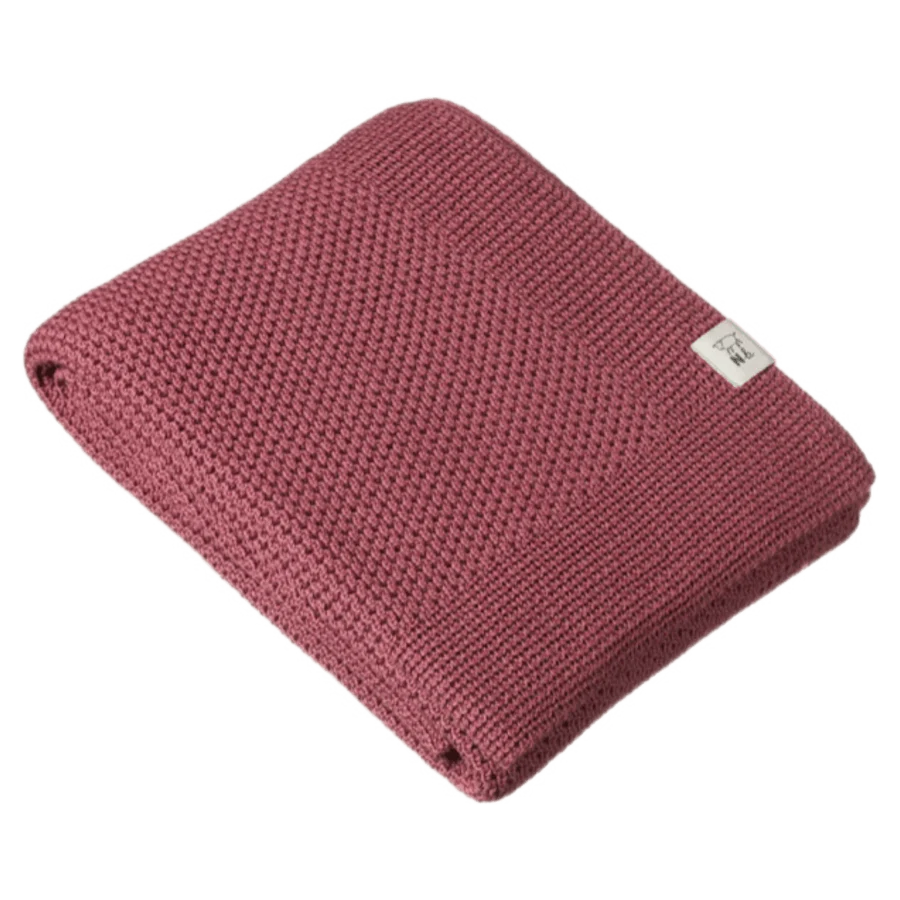 Nature Baby - Merino Knit Blanket - Rhubarb - Bassinet