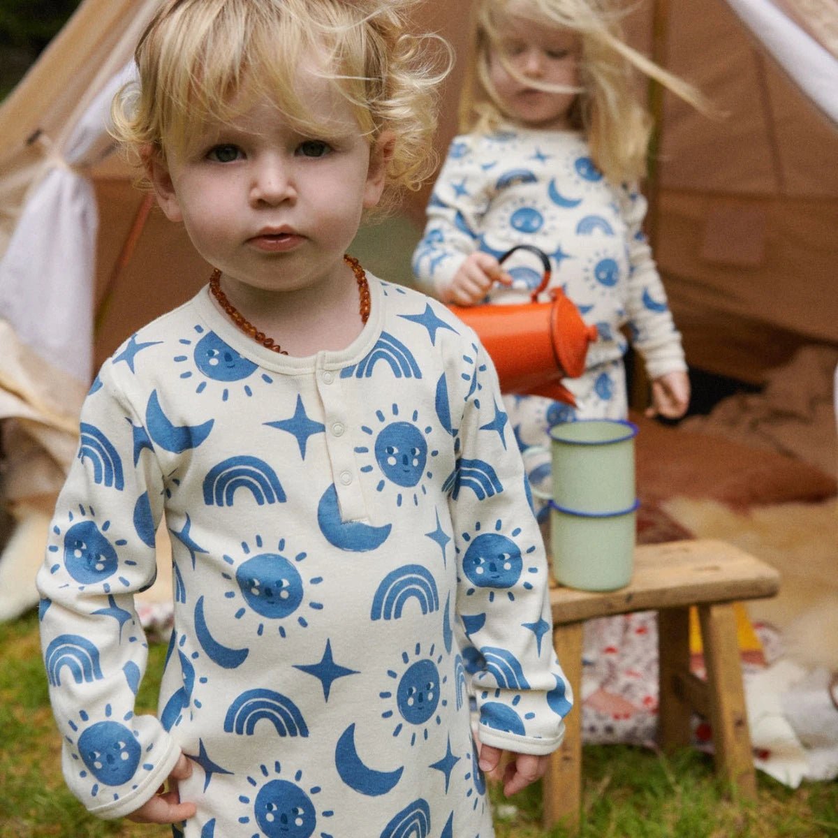 Nature Baby - Henley Sleep Suit - Twilight Print