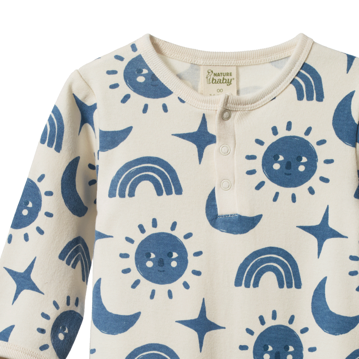Nature Baby - Henley Sleep Suit - Twilight Print