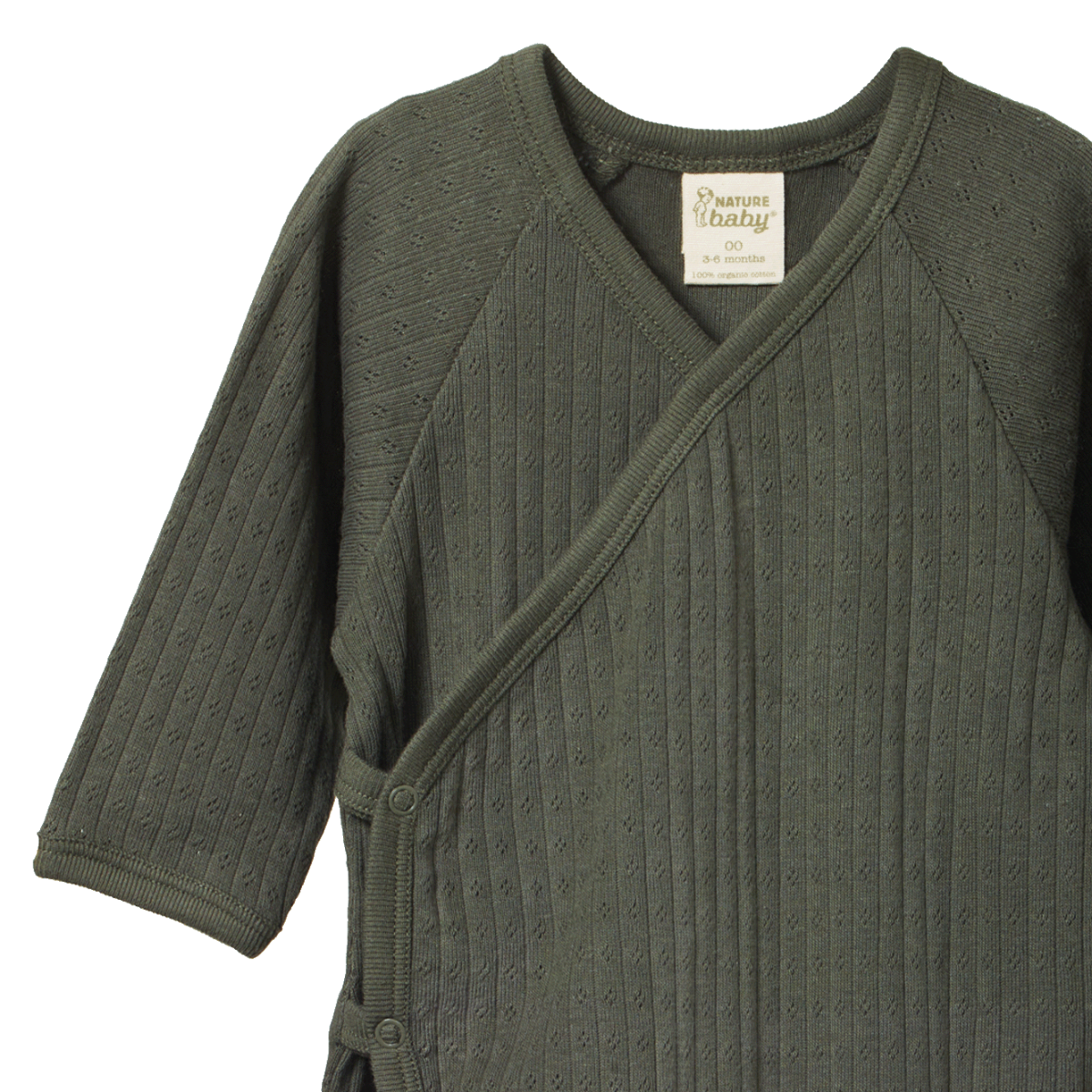 Nature Baby - Pointelle Kimono Stretch & Grow - Thyme