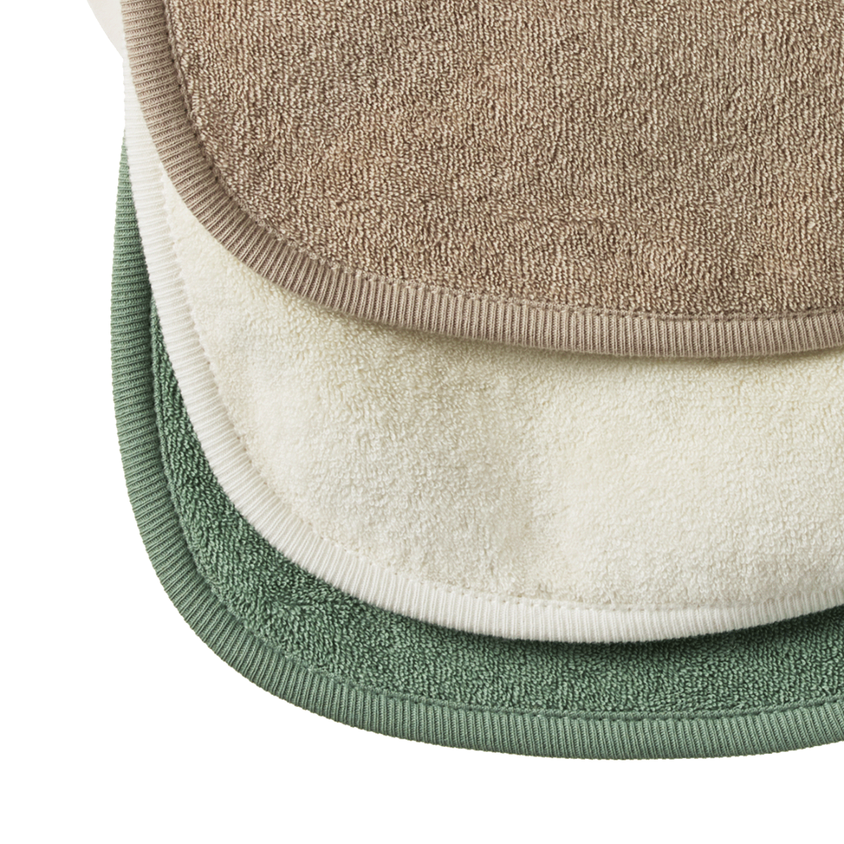 Nature Baby - Dribble Bib 3 Pack - Natural/Nougat/Lily Pad
