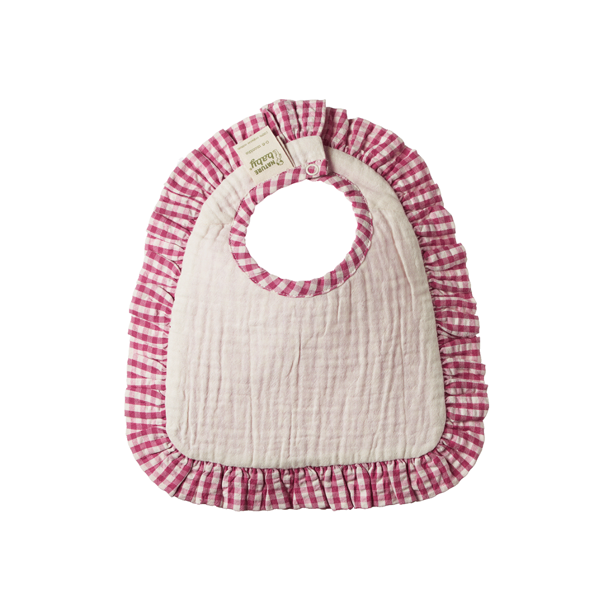 Nature Baby-  Hetty Ruffle Bib - Jam Check