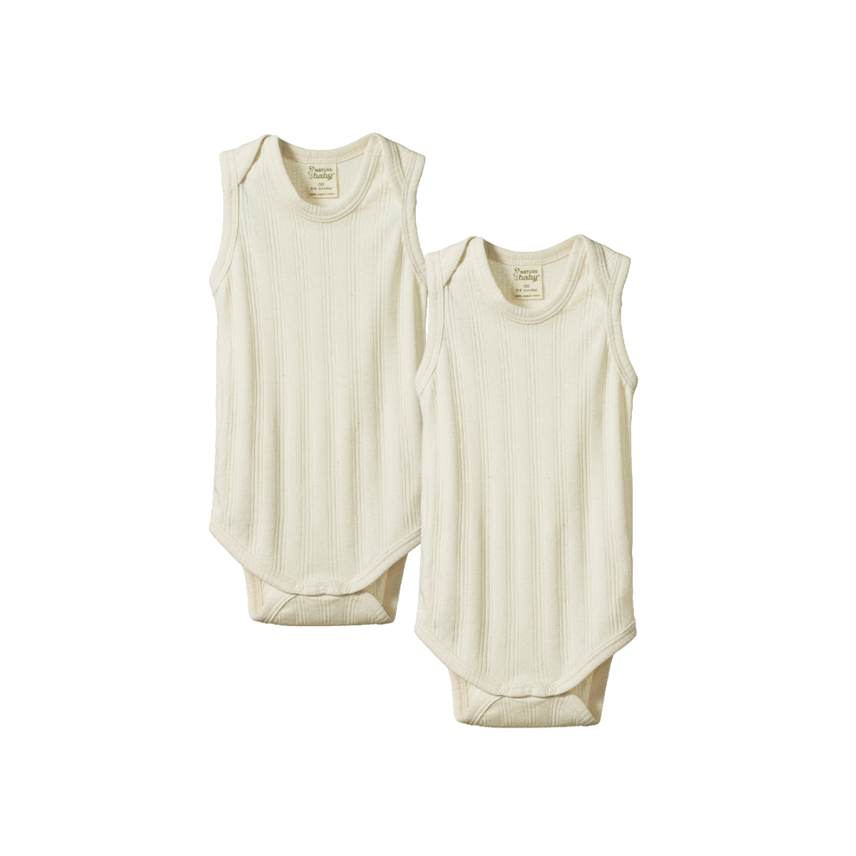 Nature Baby -  2 Pack Derby Singlet Bodysuit - Natural