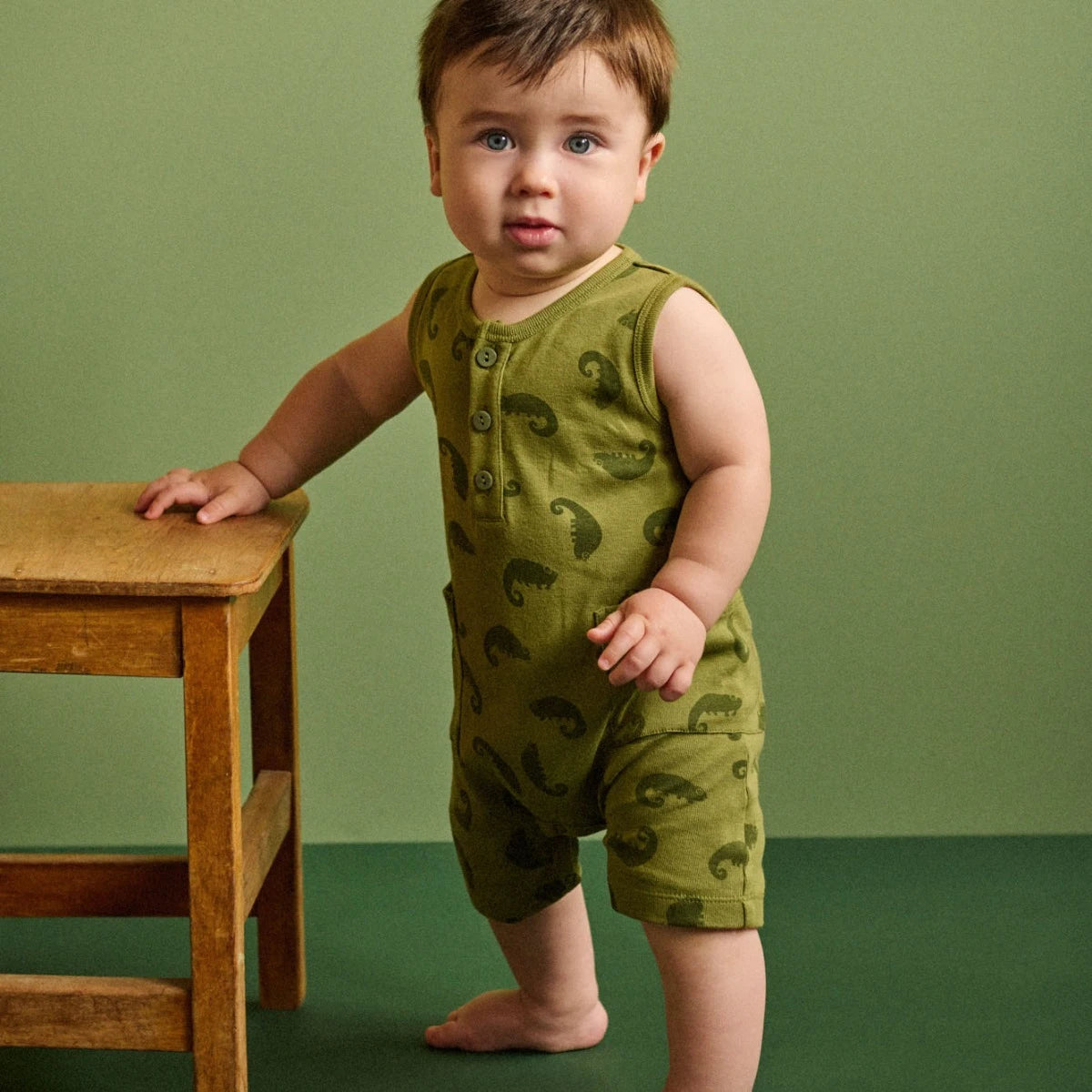 Nature Baby - Camper Suit - Chameleon Print