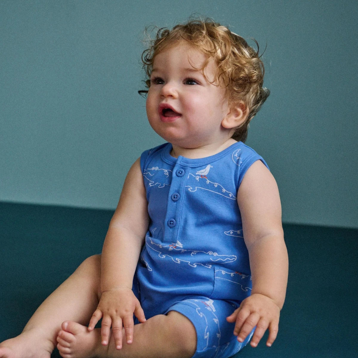 Nature Baby - Camper Suit - Curious Crocodiles Reef Print