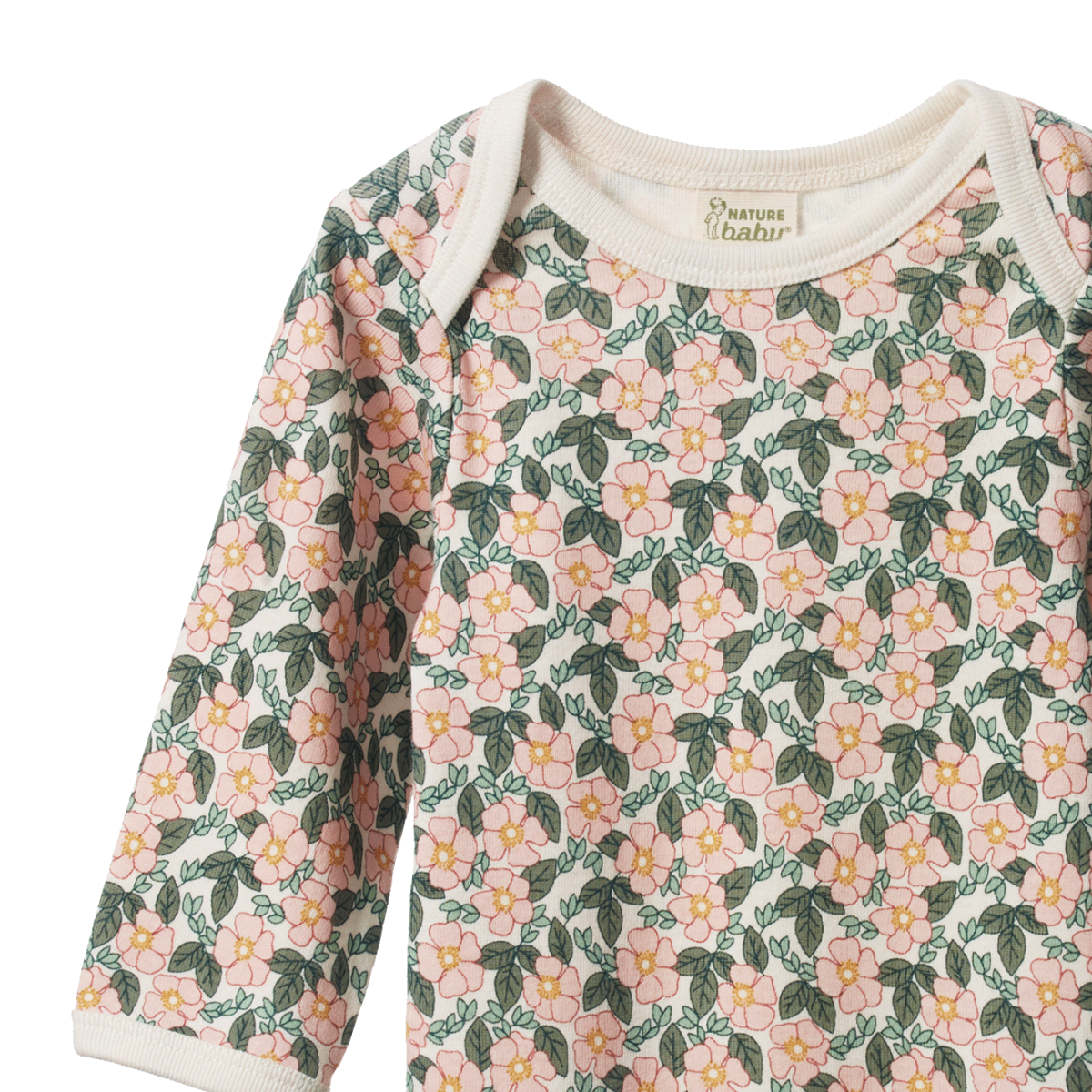 Nature Baby - Long Sleeve Bodysuit - Garland Print