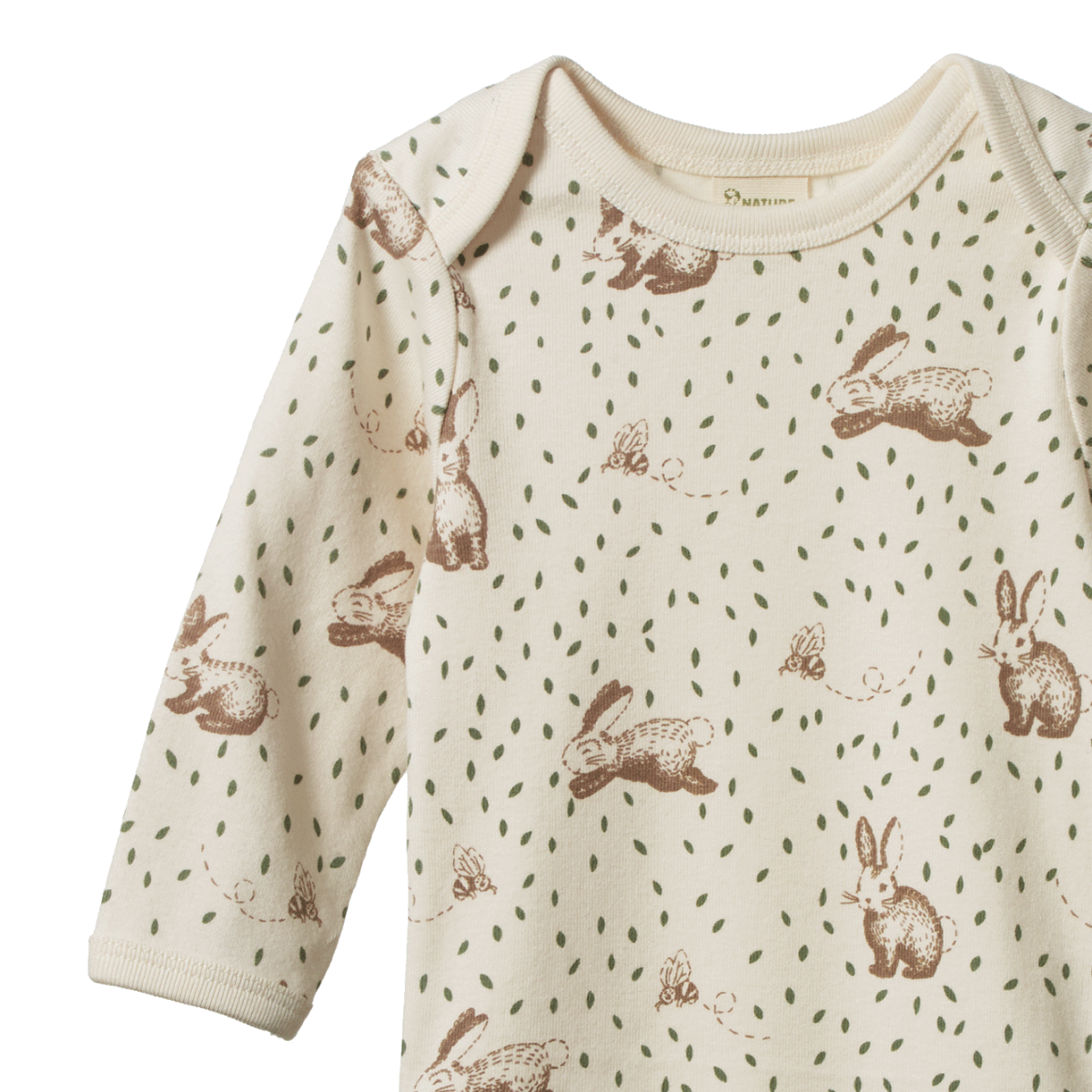 Nature Baby - Long Sleeve Bodysuit - Rabbitty Print