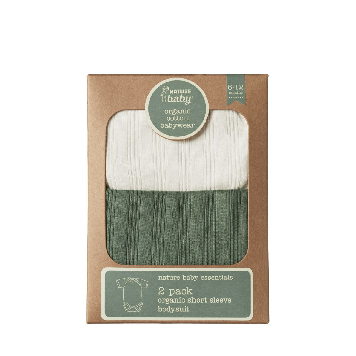 Nature baby - Derby S/S Bodysuit 2 Pack - Natural/Nettle
