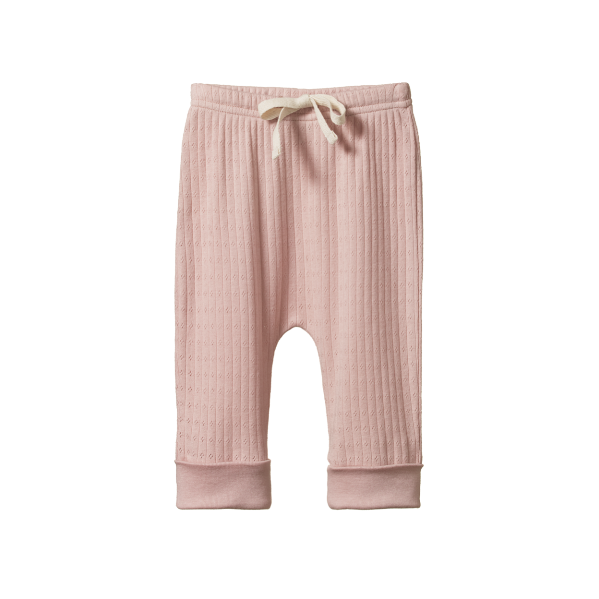Nature baby - Pointelle Drawstring Pants - Rosebud