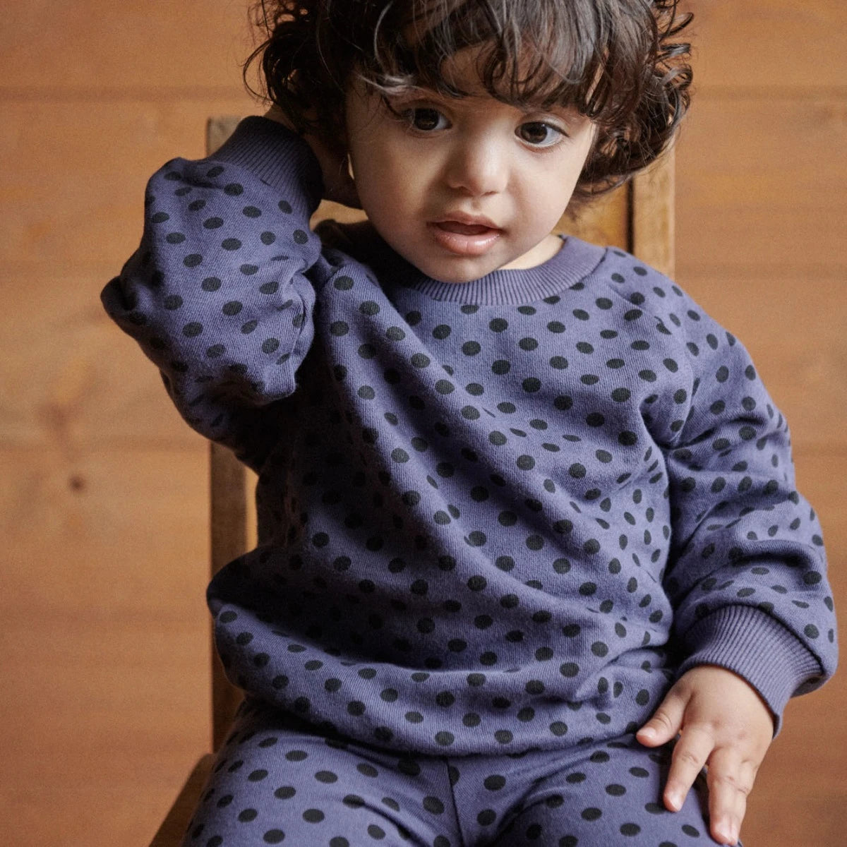 Nature Baby - Legging - Violet Polka Dot Print