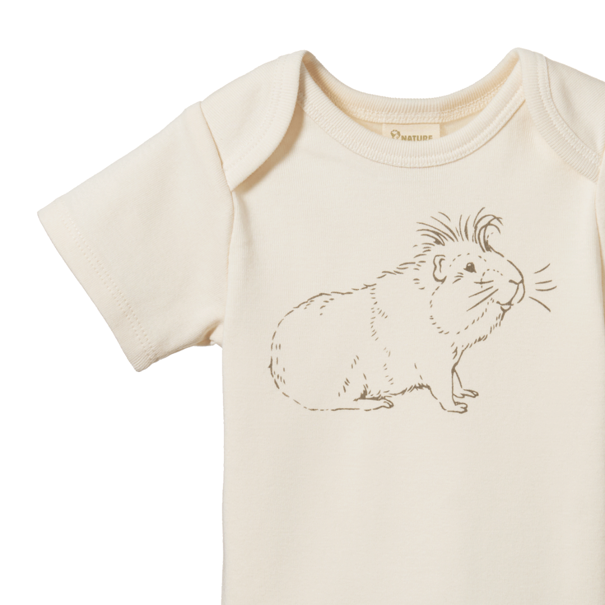 Nature Baby - Short Sleeve Simple Tee - Guinea Pig Gala Natural Print