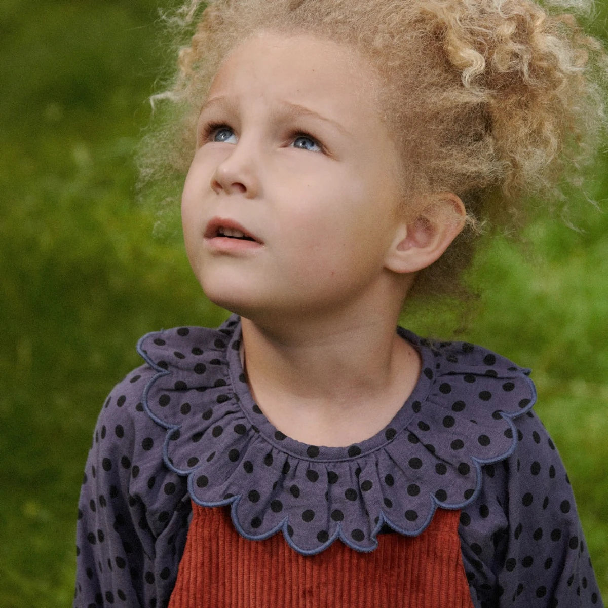 Nature Baby - Violet Polka Dot Print Ruffle Cameron Blouse