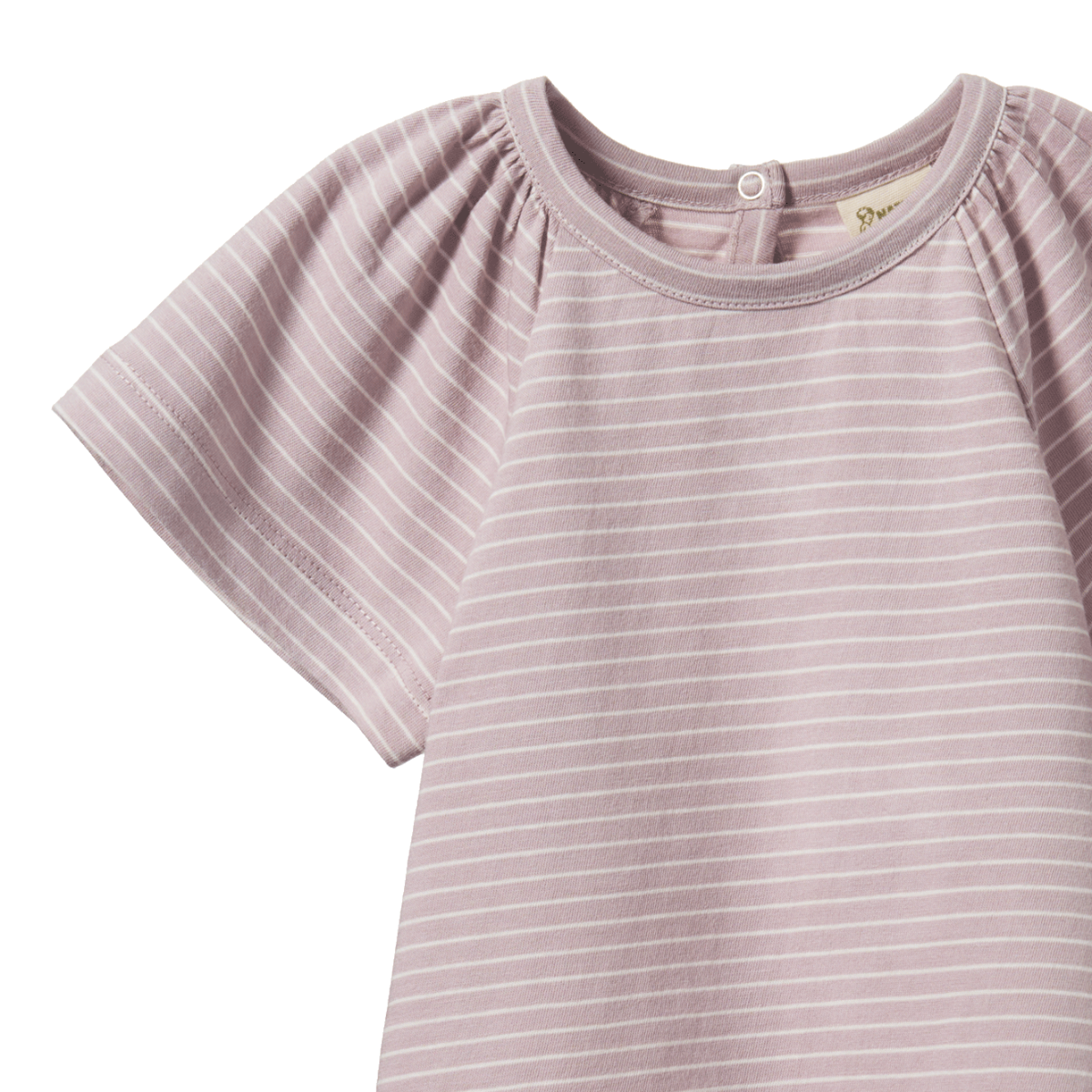 Nature Baby - Faye Tee - Lilac and Natural Pinstripe