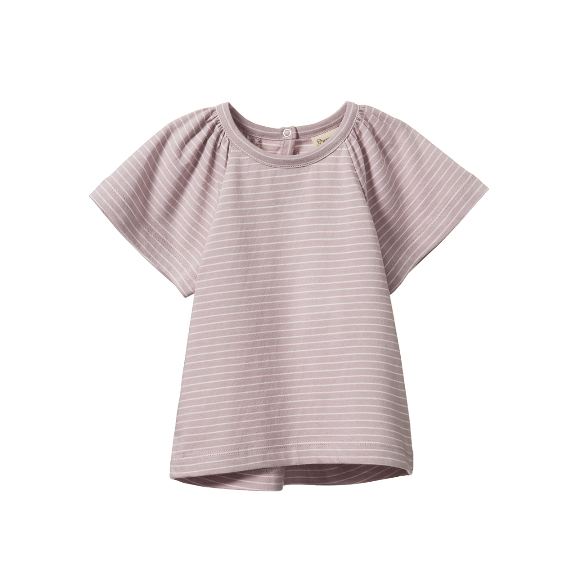Nature Baby - Faye Tee - Lilac and Natural Pinstripe