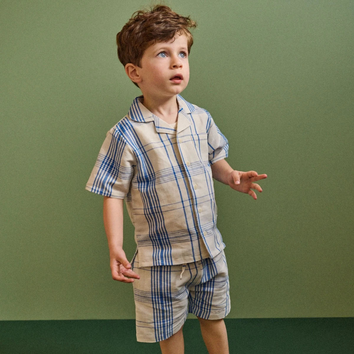 Nature Baby - Clyde Check Linen Rafferty Short