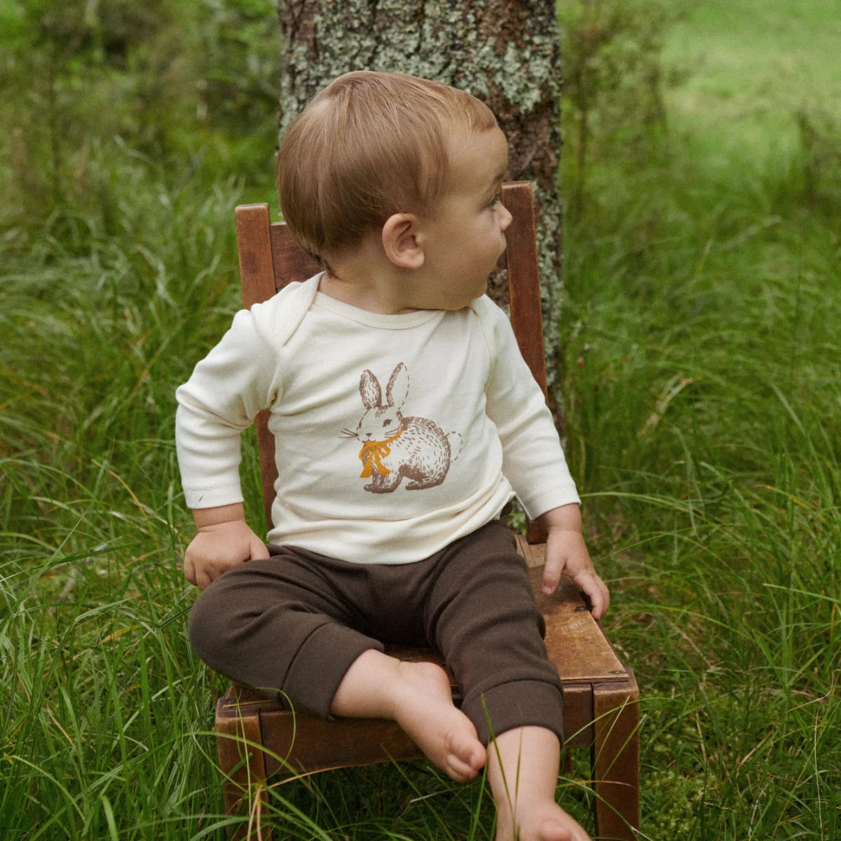 Nature Baby - Baby Tee - Rabbitty Natural Print